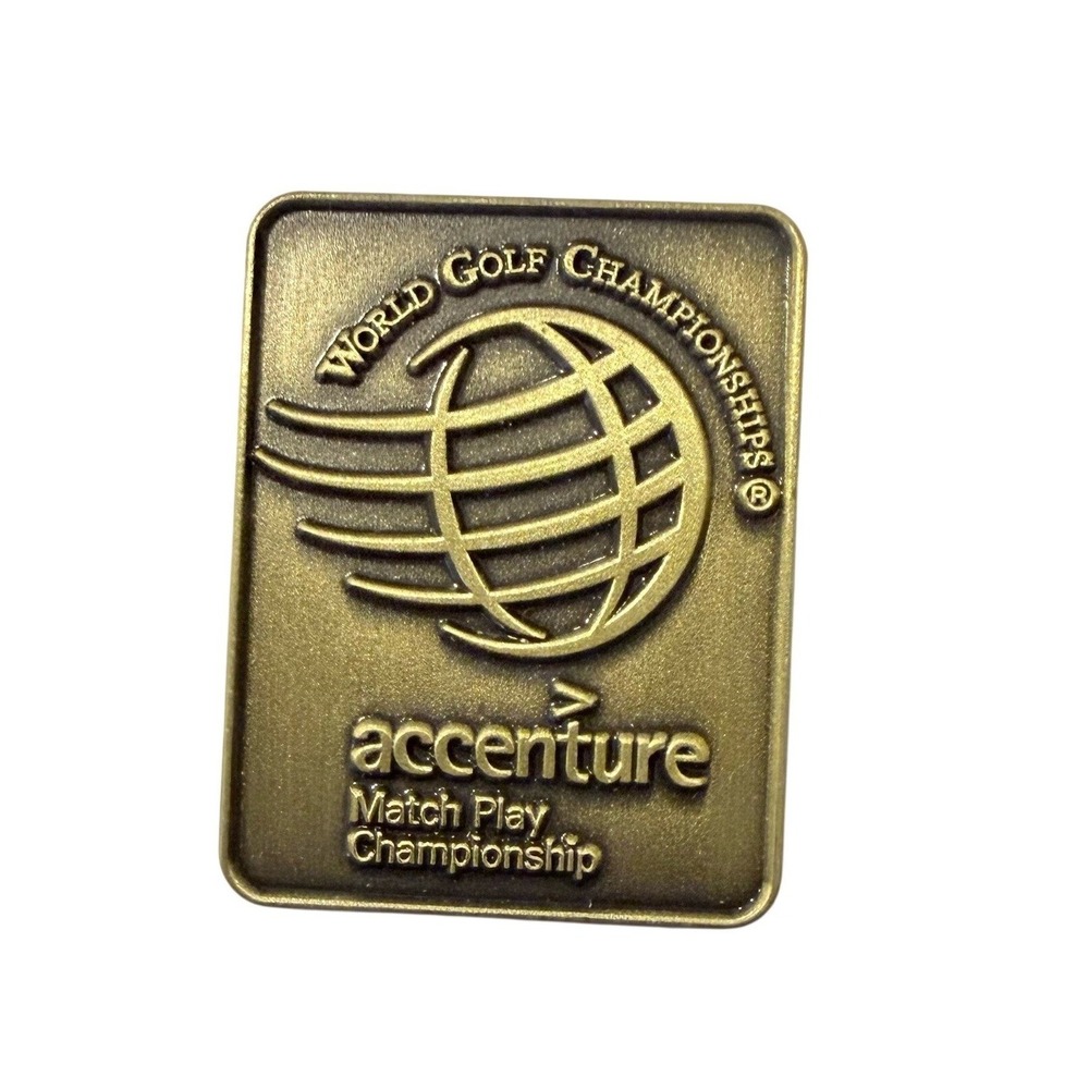 WGC Accenture Match Play Championship Golf Lapel Pin Gold Tone Collectible Badge